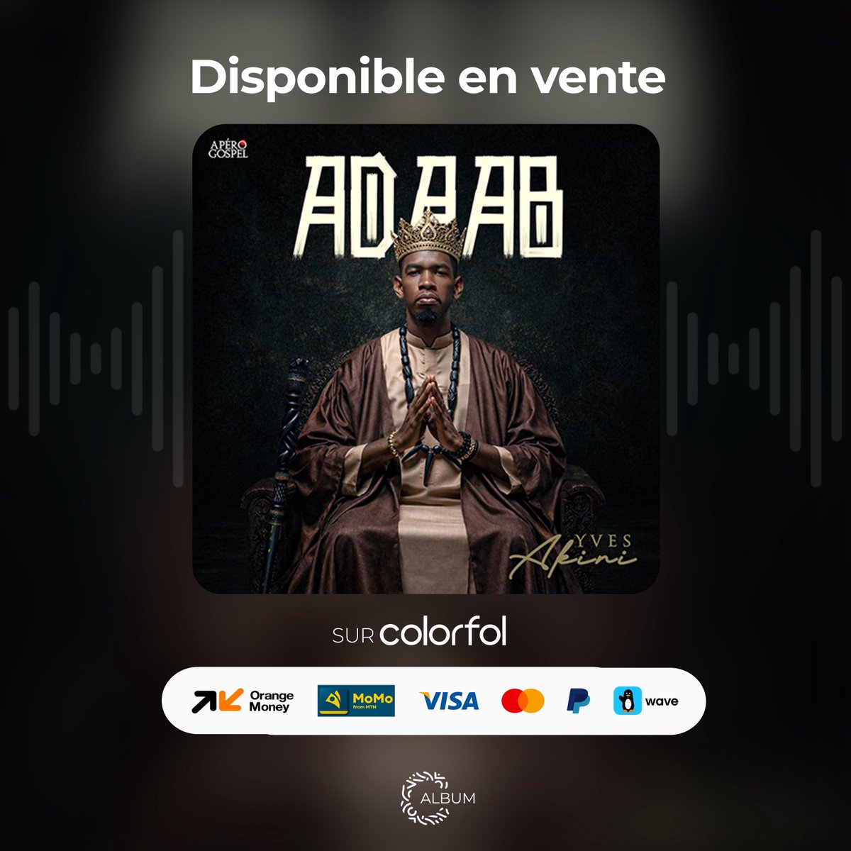 ColorfolApp's tweet photo. 💿 l’album ADAAB de Yves Akini EST DISPONIBLE SUR COLORFOL ✨
Un album inspiré par une prière universelle : « Que ton règne vienne »
🎧 Écoute et télécharge dès maintenant :
https://t.co/XFG8Du29uY
🤍 Support Your Artist
#YvesAkini #ADAAB #Gospel #Colorfol #SupportYourArtist https://t.co/SKNzDS2aLs