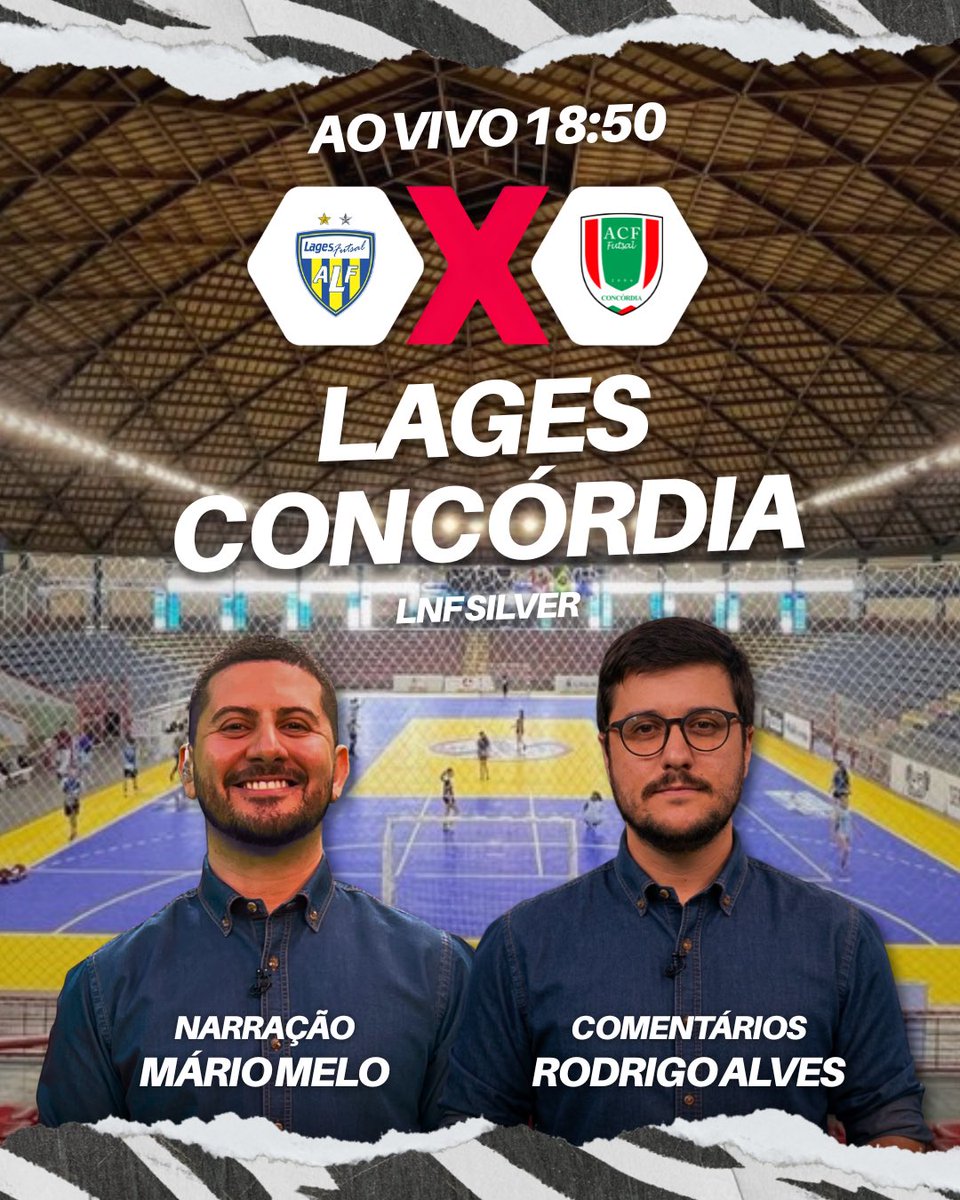 mariomelofc's tweet photo. TEM BRIGA POR POSIÇÃO NA LNF SILVER 🥅❌

LAGES x CONCÓRDIA

AO VIVO a partir das 18:50

Narração de Mário Melo e comentários de Rodrigo Alves

Sintonize na LNF Silver 🥅
Acerte na ❌

#LNFSilver #LagesFutsal #ConcórdiaFutsal #FutsalNaXSports #XSports https://t.co/NBxyS5zF46
