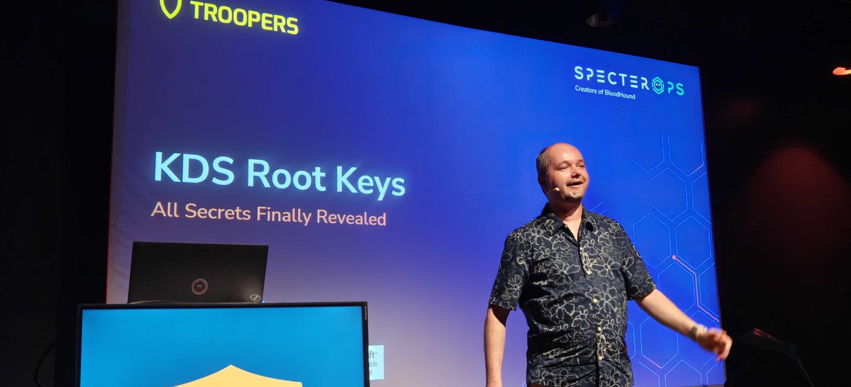 SpecterOps's tweet photo. Attendees at #TROOPERS this week enjoyed a fantastic line-up of talks, including sessions from our own @martinsohndk and @MGrafnetter.

Thank you to everyone who stopped by these sessions! https://t.co/erEmzV0qjl