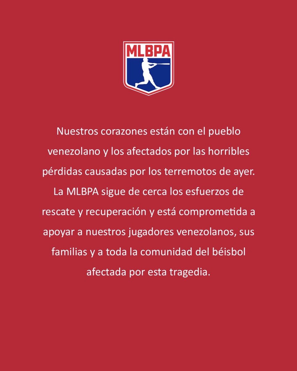 FerAlvarez's tweet photo. Gracias @PELOTEROS_MLB 🙏🏼💔🇻🇪 https://t.co/I6A5mFvnSP