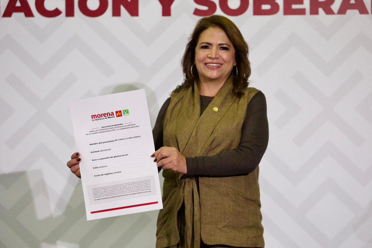 FabiolaAlanis_S's tweet photo. Hoy di un paso más en el movimiento que ayudamos a construir desde sus orígenes.

Con orgullo y compromiso me registré para participar en el proceso de la Coordinación Estatal de Defensa de la Transformación y la Soberanía Nacional en #Michoacán. Vamos a seguir caminando con el pueblo, fortaleciendo la unidad de @PartidoMorenaMx y acompañando el proyecto que encabeza nuestra presidenta @Claudiashein .

#EsTiempoDeMujeres #Morena #HonestidadYAmorPorMichoacán