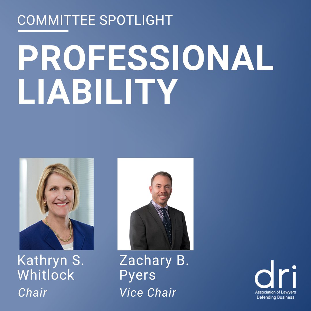 DRICommunity's tweet photo. The Professional Liability Committee brings together attorneys and professionals who focus on the legal responsibilities of licensed professionals.

Join the Professional Liability Committee Today: https://t.co/UbCS1xUB1S

#DRICommunity https://t.co/Yt6Fy2Kqrz