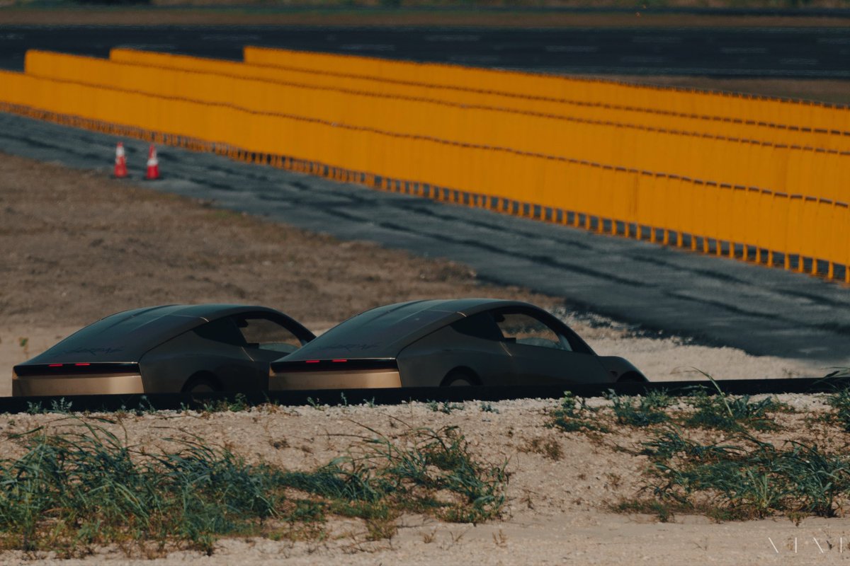 Tesla Cybercabs on Giga Texas test track 2