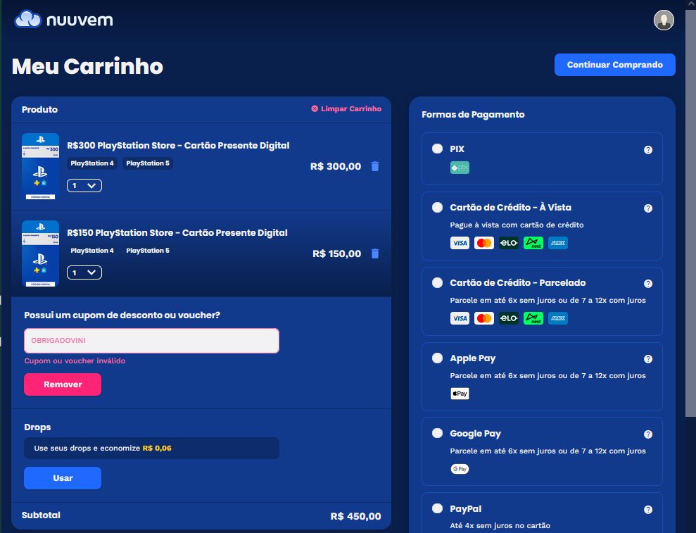 TheRushMode_off's tweet photo. @nuuvem @Waldir32 @nuuvem estou desde antes das 13h com os itens no carrinho tentando usar o cupom anunciado. Na hora da liberação o site caiu/ficou instável, o cupom apareceu como inválido e, quando voltou, já tinha acabado. Isso é muita falta de respeito com quem seguiu as instruções da promoção https://t.co/Or7tzMBXQM