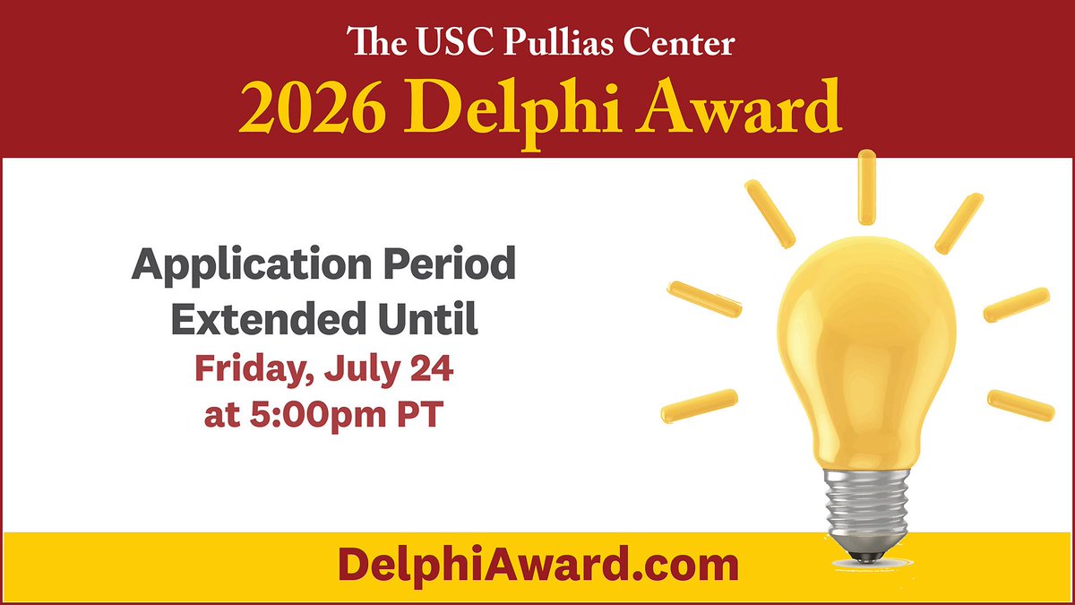 USCPullias's tweet photo. BREAKING NEWS: We've extended the deadline for the annual Delphi Award to Friday, July 24! Share the innovative policies and programs you've implemented to support the VITAL/contingent faculty on your campus and you could be awarded $15,000 by @USCPullias and @aacu. Thanks to @oneheglobal and @realadjunctions for their generous support of the Delphi Award! Learn more and begin your application here: https://t.co/tkaWHzUBKo

@kcculver, @AdriannaKezar, @ashleyfinleyphd, @USCRossier, @royeljohnson, @ZCorwin