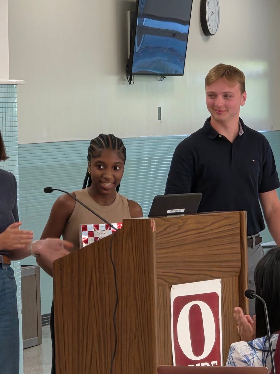 OssiningSchools's tweet photo. At our recent Board of Education meeting, we were proud to honor the outstanding students who have served as Student Ex-Officio Members to the Board over the past two years.

🌟Owen Brennen, 2025-26 Student Ex-Officio Member 🌟Alia Jordan, 2024-25 Student Ex-Officio Member https://t.co/vcHnq9ZLem