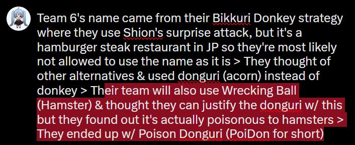 Kurono_Mei's tweet photo. I might have missed smth here but basically, this is the gist of how Team 6 became PoiDon wwwwww https://t.co/6lQZdu7xJw