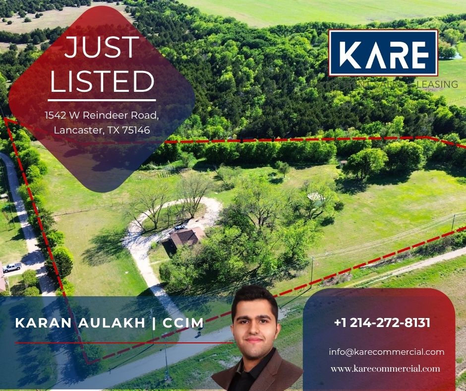 KARE_CRE's tweet photo. LISTED | Lancaster, TX

1542 W Reindeer Road

±4.85 acres with a 3 bed,2 bath home (±1,372 SF).Ideal for outdoor living, recreation, or future development. Private setting, no HOA &amp; plenty of space just outside Dallas

KARE | Investment Sales &amp; Leasing

https://t.co/SS6mKNtZnB https://t.co/7onpA2SE8A