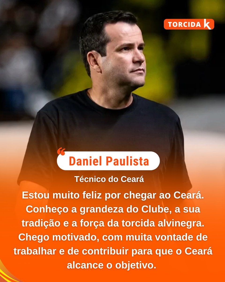 TorcidaK's tweet photo. FALA, DANIEL | O novo técnico do Ceará para o restante da temporada foi anunciado nesta quinta-feira (25). Em entrevista ao site oficial do clube, Daniel se mostrou otimista com o desafio.
#cearasc #vozao #mercadodabola https://t.co/iexvYbvb35