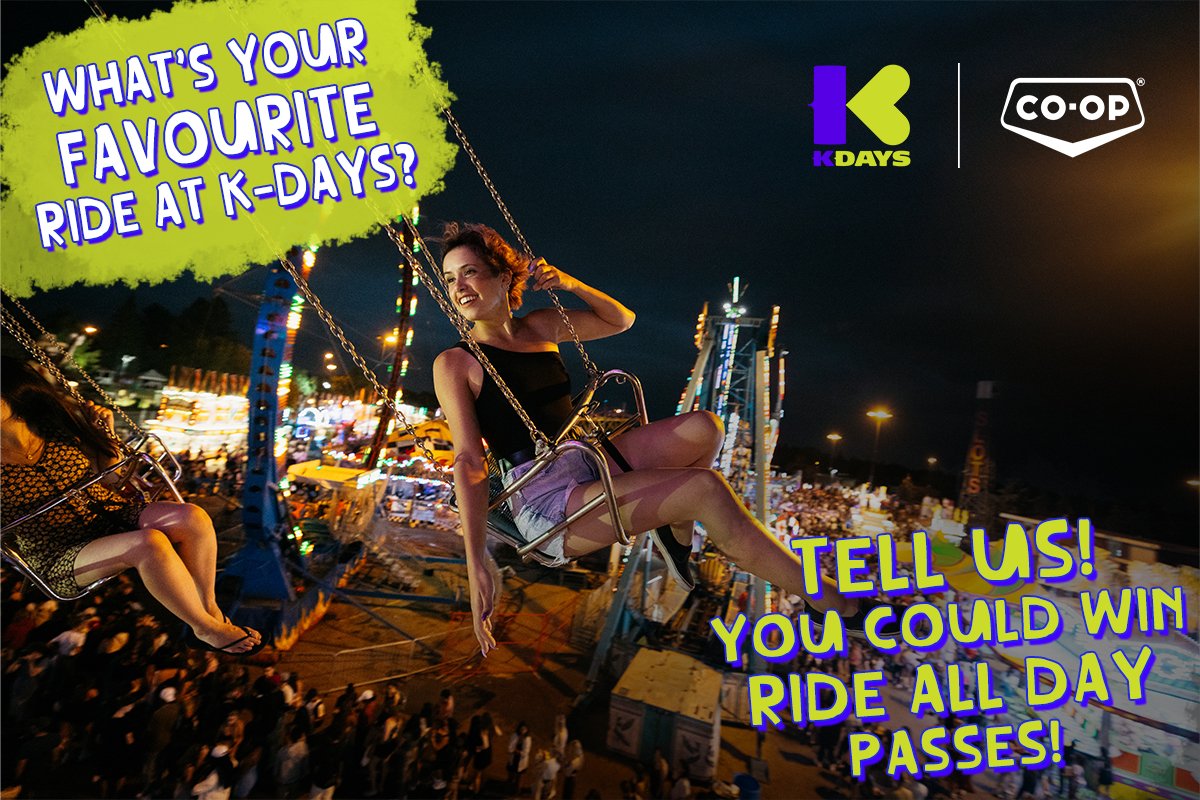 CTVYEGBuzz's tweet photo. CONTEST: @KDaysyeg is coming and giving you the chance to hit the rides again and again (and again and again)🎢

Tell us your FAVOURITE RIDE AT KDAYS for a chance to win a four-pack of RIDE ALL DAY PASSES! #yeg https://t.co/W6PqOMhlTm