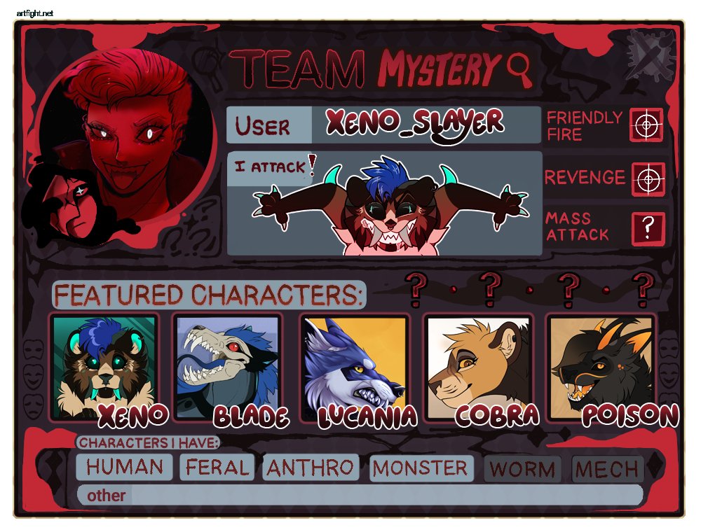 DrawsXeno's tweet photo. COME FITE ME, I'M ON TEAM MYSTERY!!!
https://t.co/yjVOQO2T9p

#artfight #teammystery https://t.co/LOiMfD4Ywa