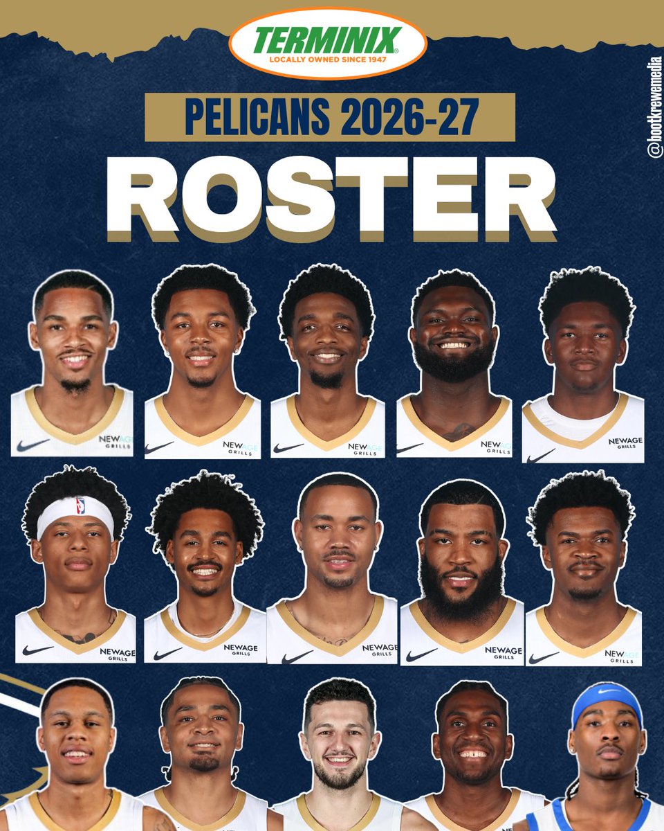 ProPelsTalk's tweet photo. Pelicans current roster. What needs to change? 

Karlo and Looney both have team options https://t.co/QNnZxTX4KV