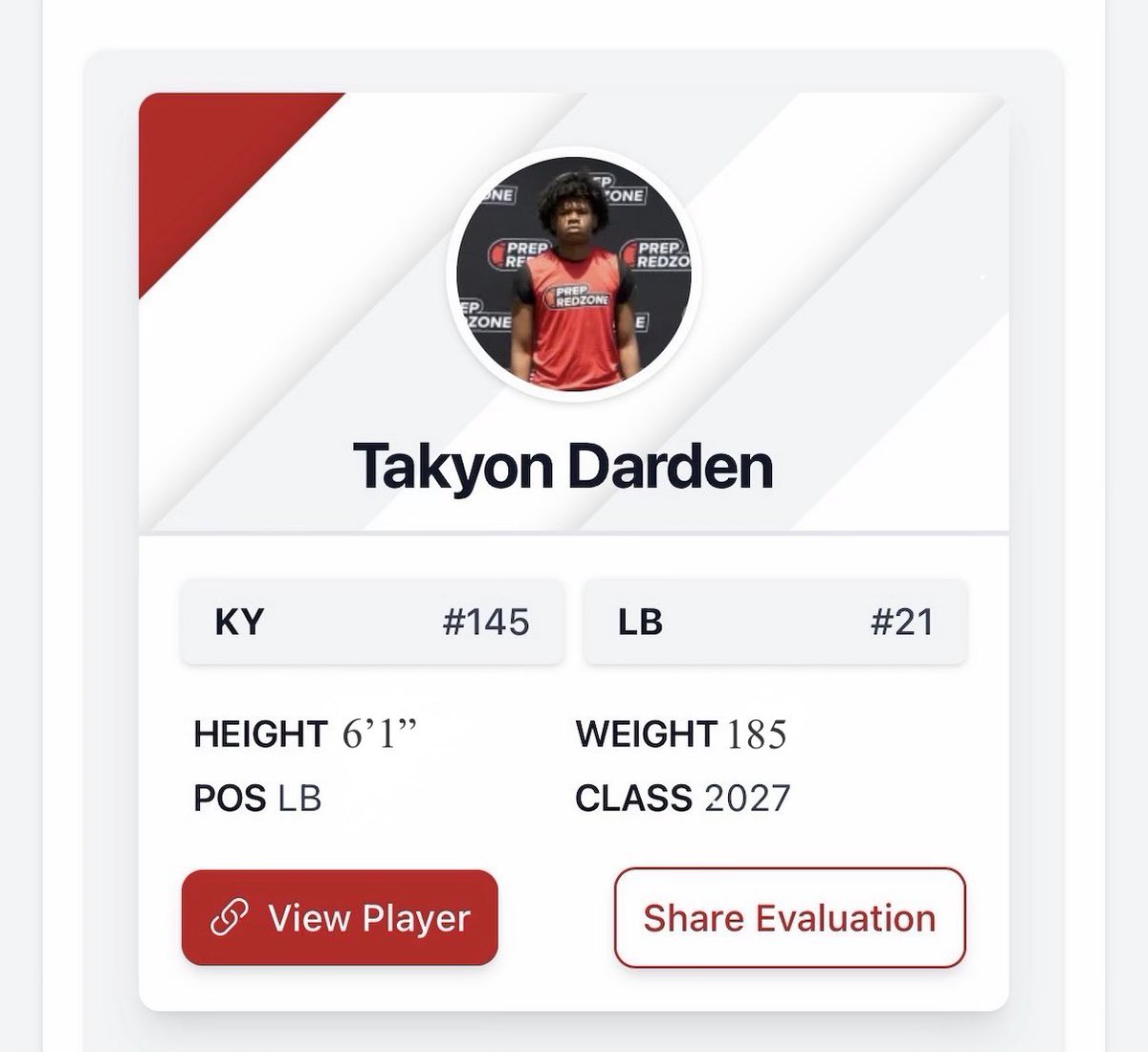 TakyonDarden's tweet photo. Thank you, @PrepRedzoneKY for the recognition!

This year I’ll be at Strong Safety, looking forward to showing what I can do on the back end while still making plays in the box.

@PrepRedzone @LippertScouting @NWahlScouting @drew_toennies @SouthWarrenFB 

https://t.co/dof191X6jO https://t.co/JRbRRnYgMd