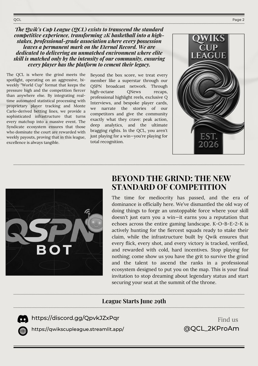 QCL_2KProAm's tweet photo. VOLUME 1 - ISSUE 1!! https://t.co/w2bVgPcUM7