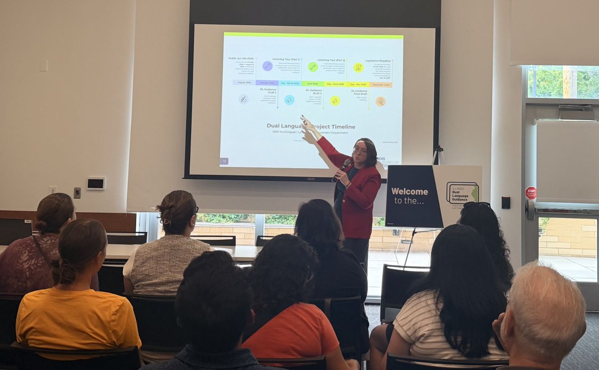 ISBEnews's tweet photo. Over the last two months, ISBE staff traveled around the state to gather feedback on Draft 2 of the Illinois Dual Language Guidance. #OutAndAboutWithISBE

Thanks to everyone who has provided feedback so far. Public comment on the document closes June 30. https://t.co/rZhJBm9yyz https://t.co/j0Ew1INb6e