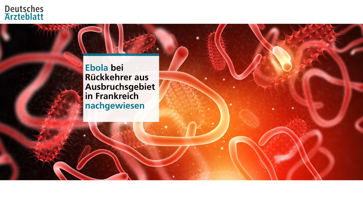 Dt_Aerzteblatt's tweet photo. Erstmals seit Beginn des aktuellen Ebola-Ausbruchs in der Demokratischen Republik Kongo ist das Virus nach Europa eingeschleppt worden: In Frankreich wurde es bei einem Patienten nachgewiesen. Es handelt sich um einen Arzt.➡️Mehr Informationen: https://t.co/5kbgOpkC9y https://t.co/2rAzS0A0Gd