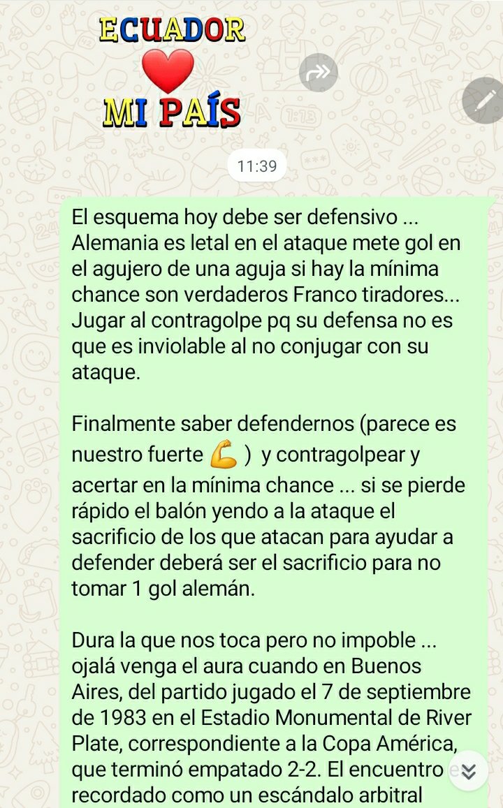 WachoMacias's tweet photo. @ESPNEcuador El DT alemán tiene su táctica y tú tienes tu táctica para el partido de hoy Alemania vs Ecuador porque ese juego de pared alemán en el ataque nos destrozaria si jugaramos de igual a igual los ecuatorianos con solo táctica de ataque. https://t.co/muVIQQkuh4