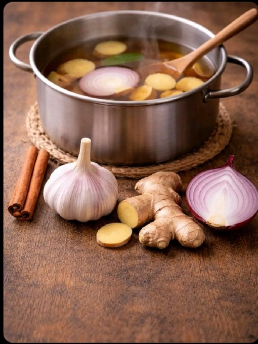 Lab_for_Men's tweet photo. Dear men,

-Cinnamon
-Galirc
-Ginger
-Onions

Boil this for 7 minutes then drink it twice  a day.

Don't do it if you are single and if you are married you wife won't be able to handle you. https://t.co/WzNxg6REh4