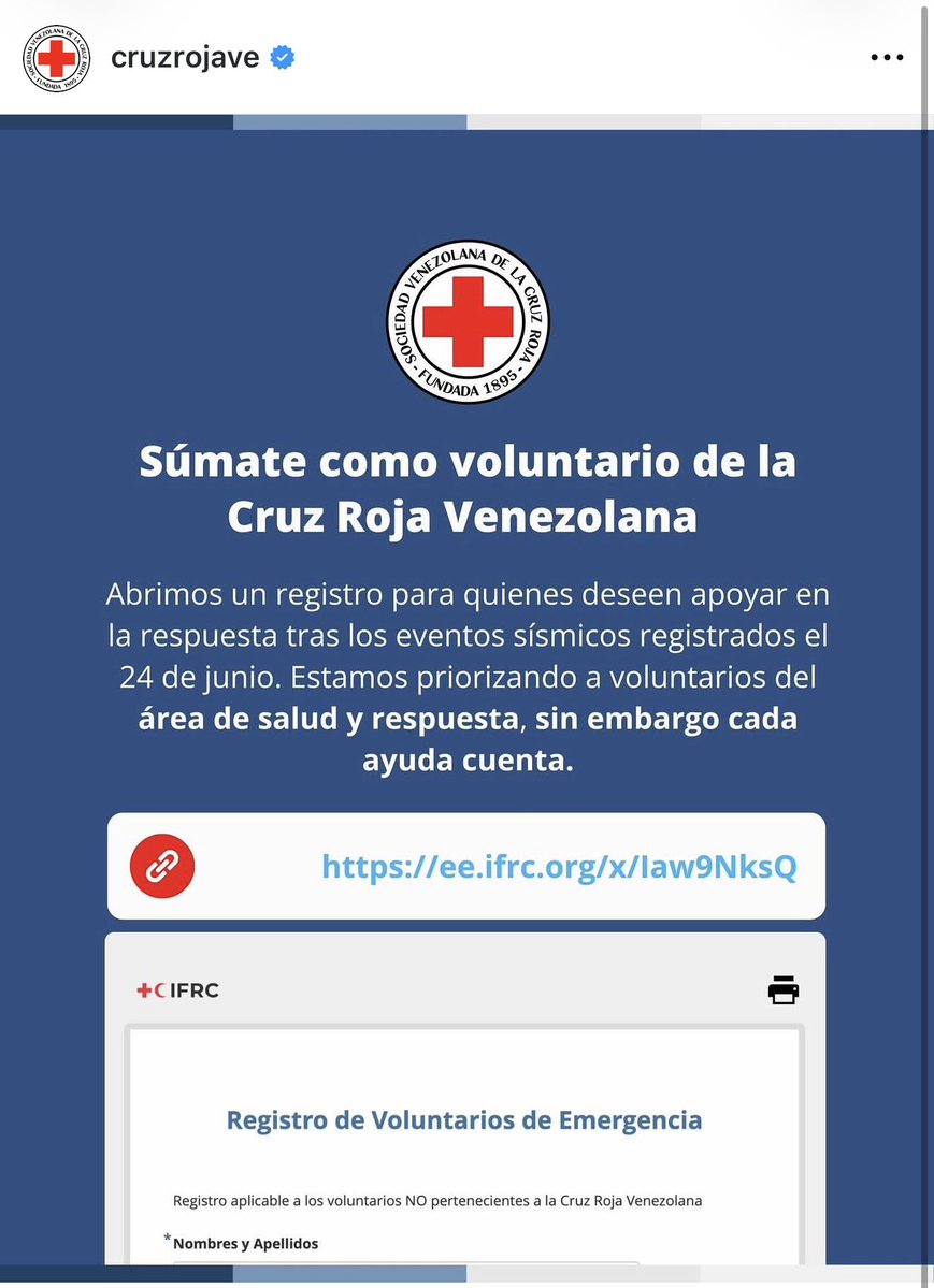 CarolinaPadron's tweet photo. La @CruzRojaVe busca voluntarios. Prioridad en personal médico, de salud, psicólogos, personal de emergencia.

Comparto el link

 https://t.co/EYwaTRnpT9 https://t.co/0ZXKp1ItQc