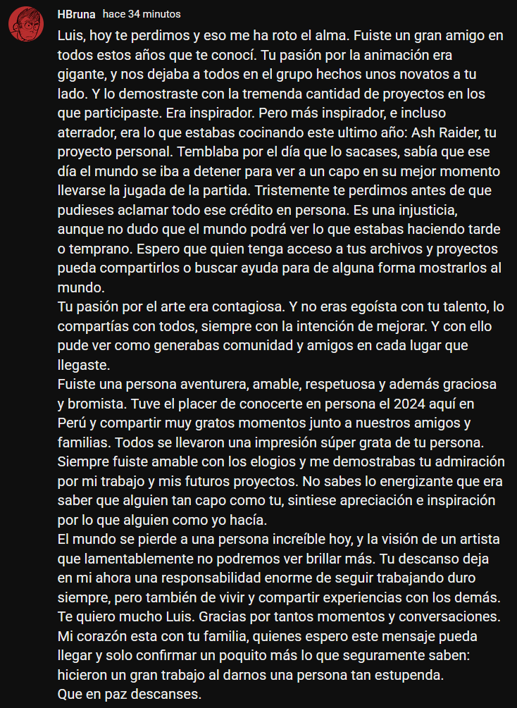 hbrunav's tweet photo. Gracias por todo @LemurasArt  Que en paz descanses amigo.
Mis palabras son poco en comparación a lo mucho que me entregaste a mi y a todos quienes te conocieron. https://t.co/BslnDD166X