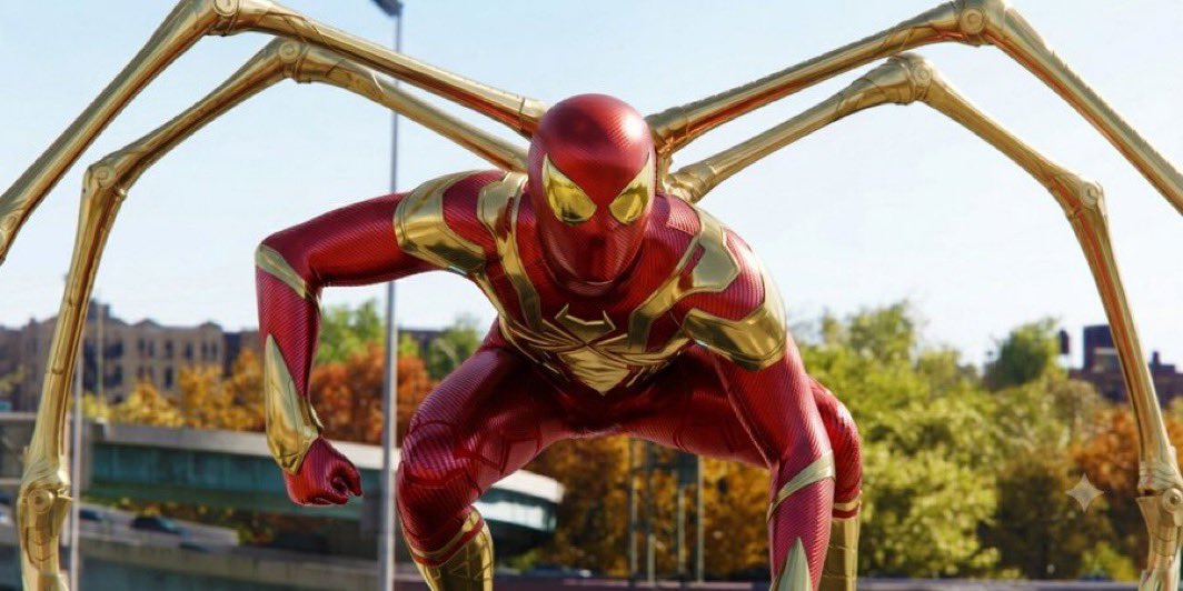 SpiderManVibe's tweet photo. if we get iron spider suit in MCU, it would be peak cinema 😭 🔥 https://t.co/Q2YjKJaxgD