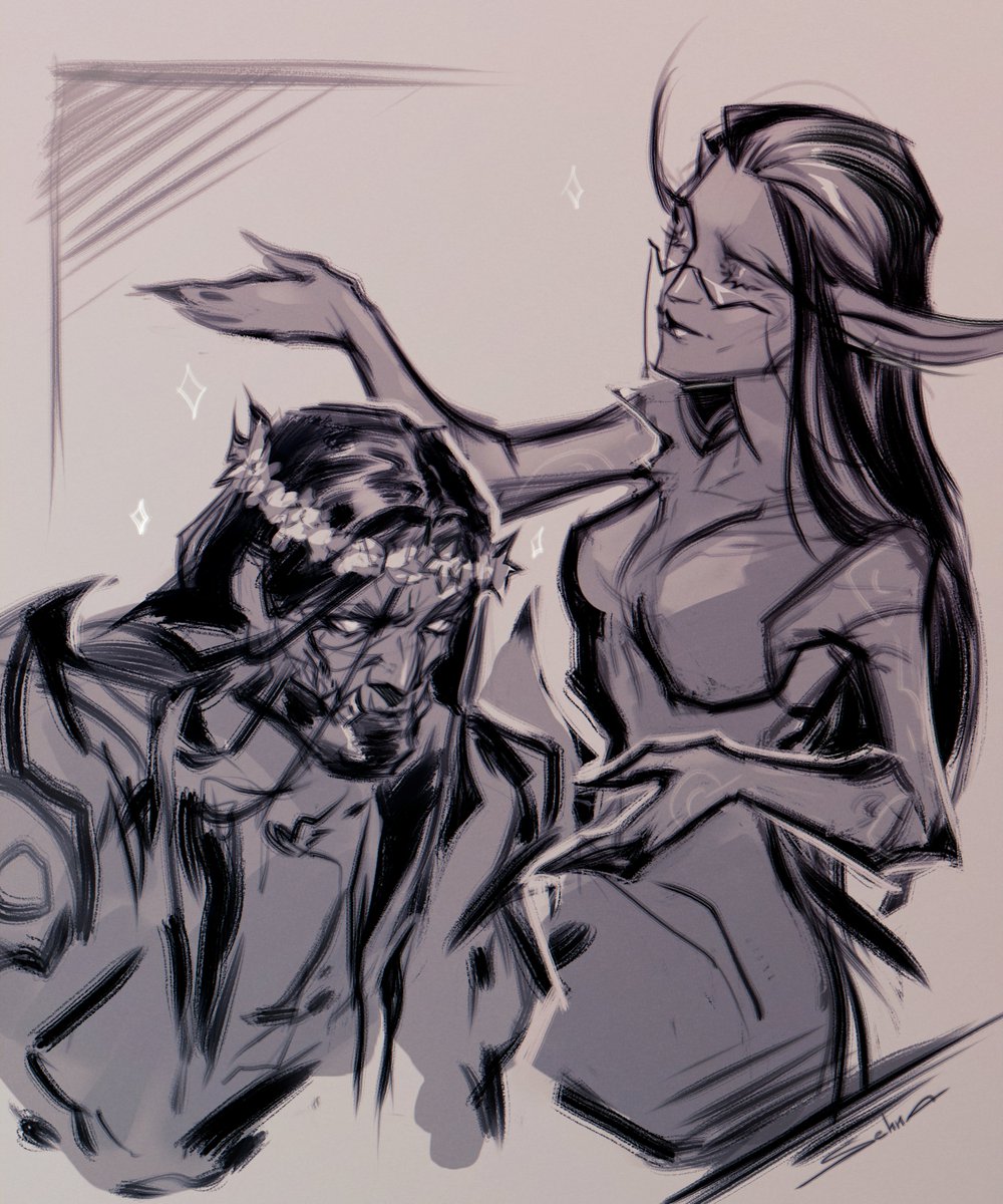 Sad_Sehna's tweet photo. This floral wreath looks gorgeous on Rengwald. 🌸💀
.. even if he looks less than thrilled.

#Warcraft #warcraftart https://t.co/ZrlKaxOeL5