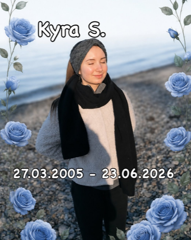 MemorialME's tweet photo. 🖤#RIP Kyra S. *27.3.2005 - †23.6.2026🖤

Kyra war schwerst an #MECFS erkrankt, wie alle #VerySevereME erhielt sie keine Hilfe!💔

In einem ehemals sozialen Staat werden immer mehr junge Menschen in Suizid u. Sterbehilfe getrieben!
Wie lange noch?
@BMG_Bund
@ninawarken
@DoroBaer https://t.co/1z0ULjILfT