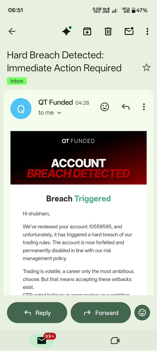 shubham57219416's tweet photo. My payout has been pending for 10 days, and my account was breached! How am I supposed to trade? 😠 This feels like a scam by QT Funded. I need my account back and my payout released! 😡💸 #ScamAlert @Finn_QTFunded @QtFunded @pankajdc2019 https://t.co/nMNLWTGVkY