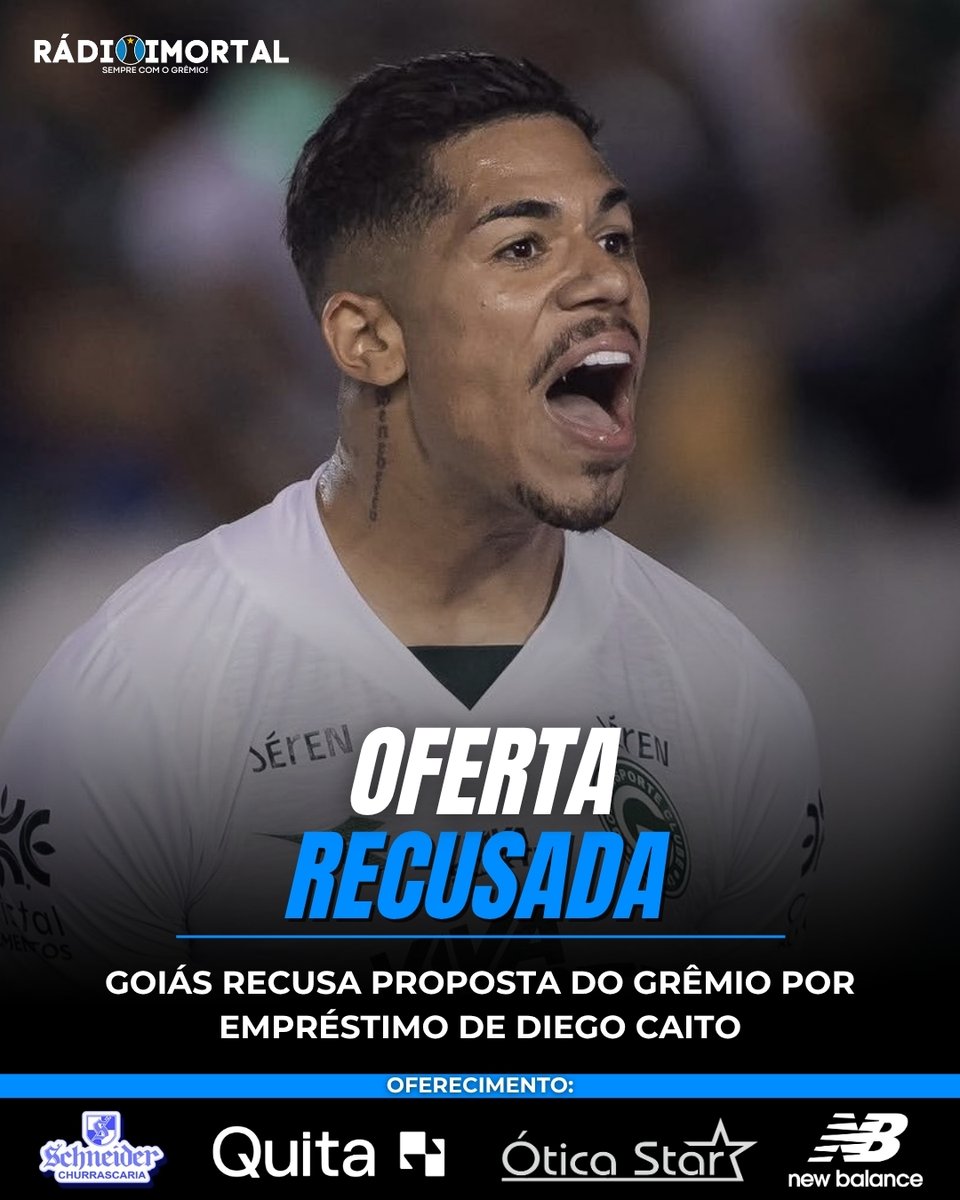 rdimortal's tweet photo. O Goiás se manifestou oficialmente e confirmou a procura do Grêmio pelo lateral-direito Diego Caito, de 22 anos.

O clube goiano afirma que só negociará o jogador caso surja uma proposta de compra definitiva. Além disso, ressalta que a única consulta oficial pelo jogador veio do Imortal.

📸 Reprodução