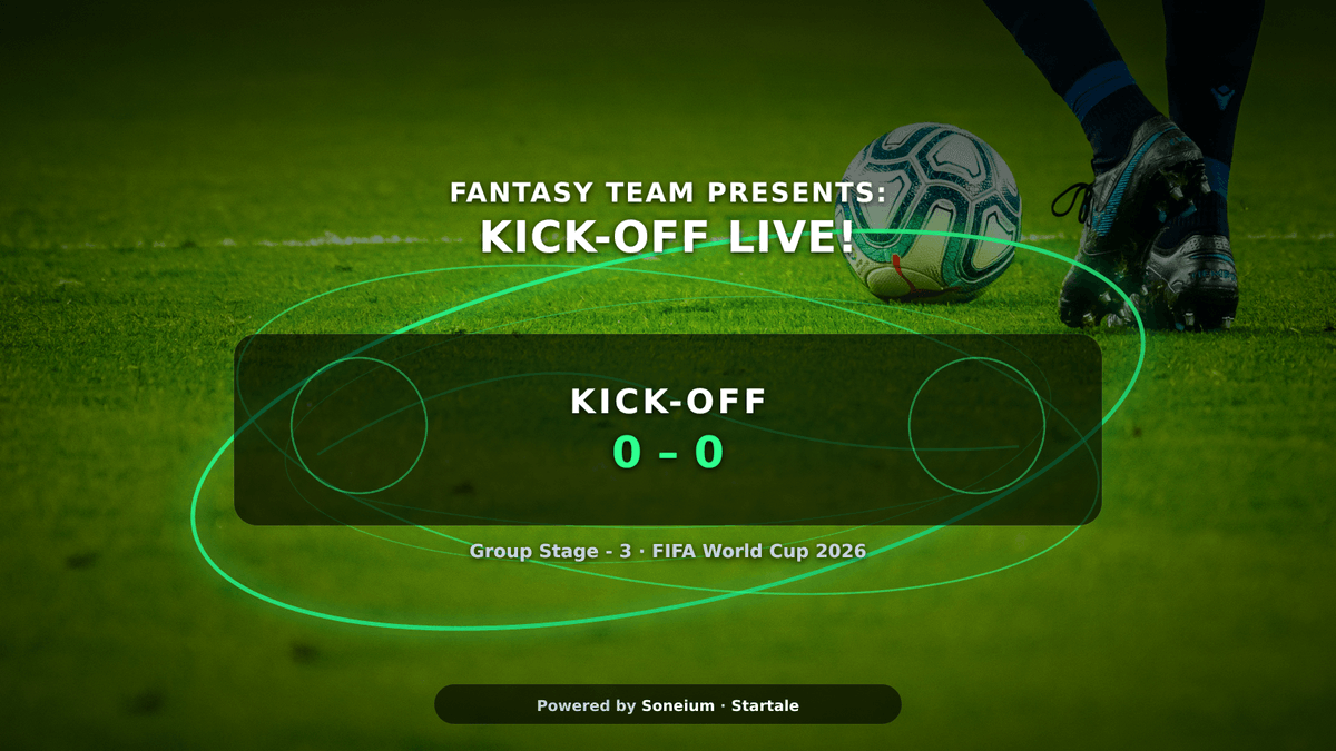 fantasyteamio's tweet photo. IT'S ON! 🇯🇵 Japan vs Sweden 🇸🇪 — KICK-OFF LIVE! ⚽🔥
Group Stage - 3 at FIFA World Cup 2026 is underway.
FantasyTeam points are LIVE — check your squad now. ⚡
Lock your XI.
Who's taking all 3 points today? 👀
#WorldCup2026 #FantasyTeam #Football #Soneium #Startale #Japan https://t.co/ATGxo2mB4k