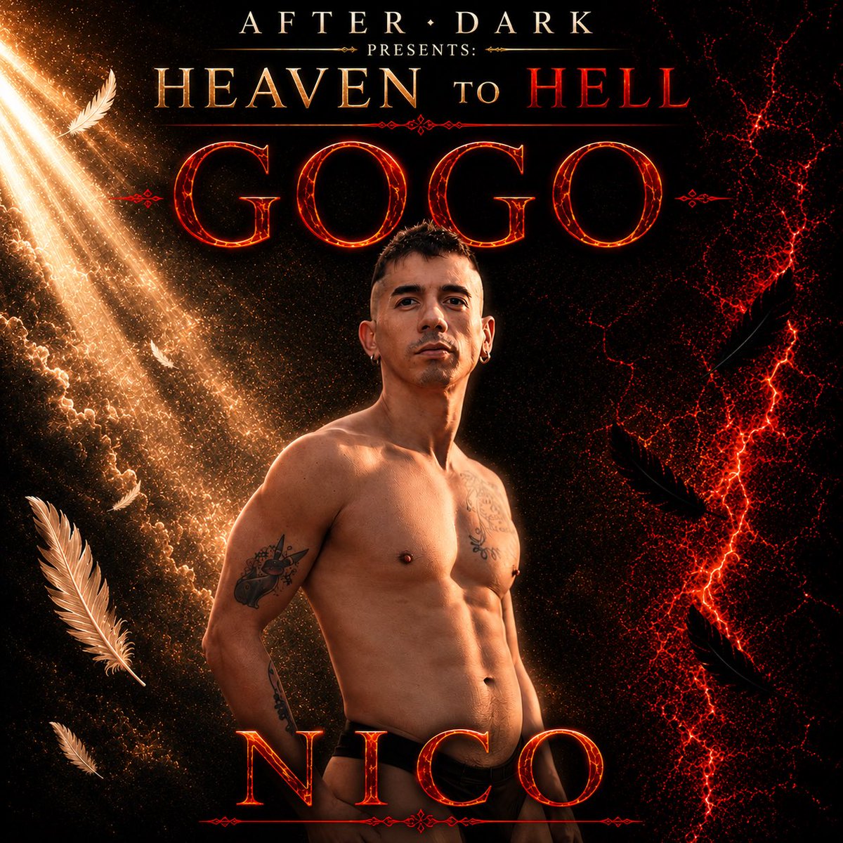 EseJuven's tweet photo. After Dark Event : Heaven to Hell! 
Thursday July 9th - LOS ANGELES! 

@NicoVano_ 
@_judasking 
Billy
Andre Andrews 

#TeamGOGOs 😈💦 https://t.co/9YV7Qgz99P