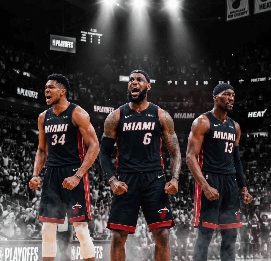 RiseOfTheU's tweet photo. Just imagine opening night...
The King. The Greek Freak. The Captain.
One city. One culture. One last chance at history. One last banner. One last run for No. 5.👑🇬🇷💥🔥
#HeatCulture #MiamiHeat #HeatNation #LetsGoHeat #NBATwitter #Miami
@KingJames @Giannis_An34 @Bam1of1 https://t.co/EnfjclzcRf