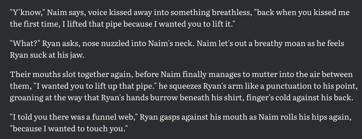 blooomsied's tweet photo. so um... who wants a link when I publish my short fic of ryan and naims night together after the ending of the movie. (there will be no graphic smut! mostly them making out and talking. it's pretty tender for the most part but will be kinda angsty...) https://t.co/agYFLkscqk