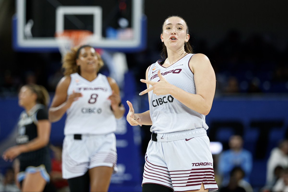 KyleMSmedley's tweet photo. Notre Dame women’s basketball alumna Marina Mabrey tied the WNBA single-game record with 53 points in a 125-97 win for the Toronto Tempo over the Los Angeles Sparks Thursday.

The former Irish standout is thriving with the Tempo, averaging a career-high 21.2 points per game. https://t.co/ZKDjtLQByj