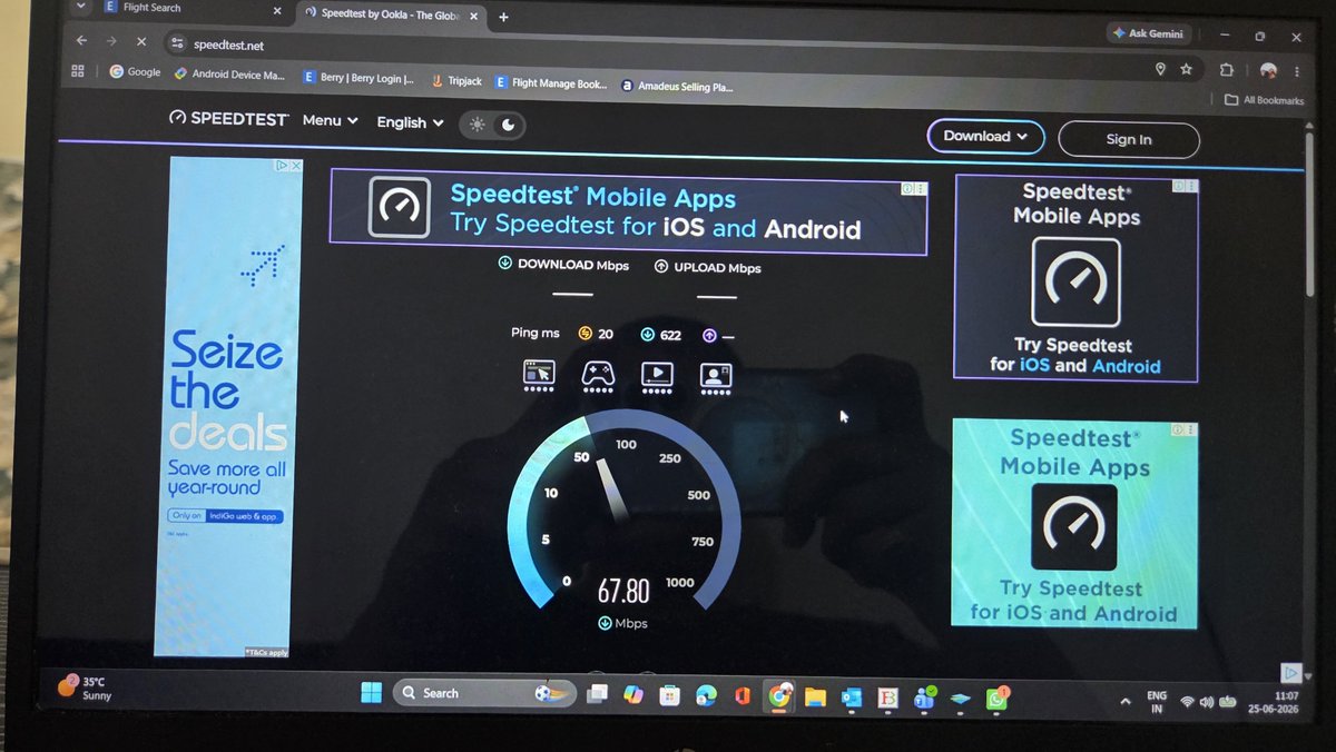 asimk5's tweet photo. @reliancejio @JioCare When called customer care they asked how many devices are active.I said 3 and they said thats why 300Mbps got divided between 3 devices and I am getting this speed. Really ? Is this some new tech ? @TRAI Please take a note.They charge for 300Mbps and give speed this low. https://t.co/8R61Rtg0c6