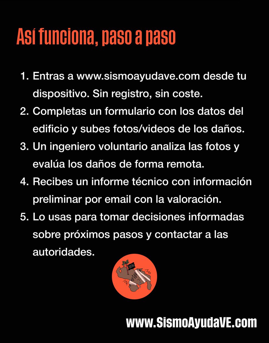 KellyTonikoo's tweet photo. Ingenieros Civiles Venezolanos 🇻🇪 en todo el mundo nos estamos organizando para ayudarles a evaluar la seguridad Estructural de tu vivienda posterior al sismo.

En las imágenes el paso a paso 

Un abrazo desde la distancia 🫂 🇻🇪 https://t.co/LqpBp5z1oT