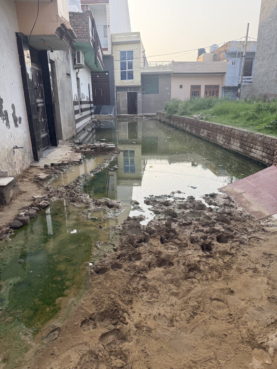 scripty07's tweet photo. 🚨 Serious public health issue in Barwala, Hisar.

Road construction has blocked the sewer, leaving stagnant sewage water on the main road. Mosquitoes, foul smell &amp; unsafe conditions are affecting residents.
Please take immediate action
@cmohry  @ulbharyana @DiprHaryana https://t.co/xcWvTNUIGy