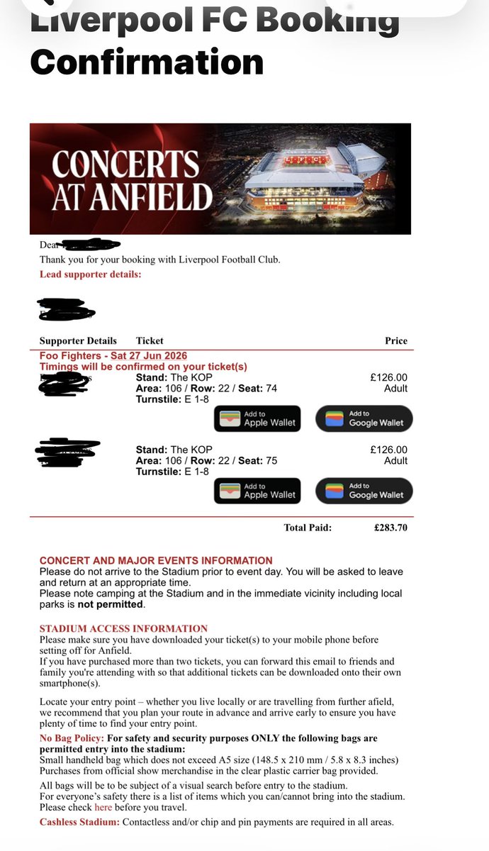 emlynjones1's tweet photo. @LivEchonews £200 for the pair if anyone fancies the Saturday night show https://t.co/jL4idc8rzf