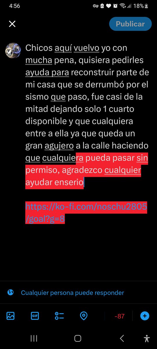 Noschu22's tweet photo. Chicos aquí vuelvo yo con mucha pena, quisiera pedirles ayuda para reconstruir parte de mi casa que se derrumbó por el sismo que paso, en la imagen se ve un poco mas explicado pero Twitter no me deja poner tanto texto, se agradece mucho la ayuda enserio❤️‍🩹

https://t.co/i4IhJhXL2Y https://t.co/51iAKDO0u9