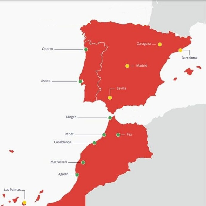 MadridProyecta's tweet photo. 🇪🇸🇵🇹🇲🇦Confirmadas ya que se retiran A Coruña y Málaga, en duda Bilbao y San Sebastián, descartadas preliminarmente Vigo y Valencia…

El país magrebí extenderá también su red de Alta Velocidad y ampliará sus aeropuertos. 

🗨️https://t.co/CoSoYmxUFM https://t.co/FTOUYq3FBU