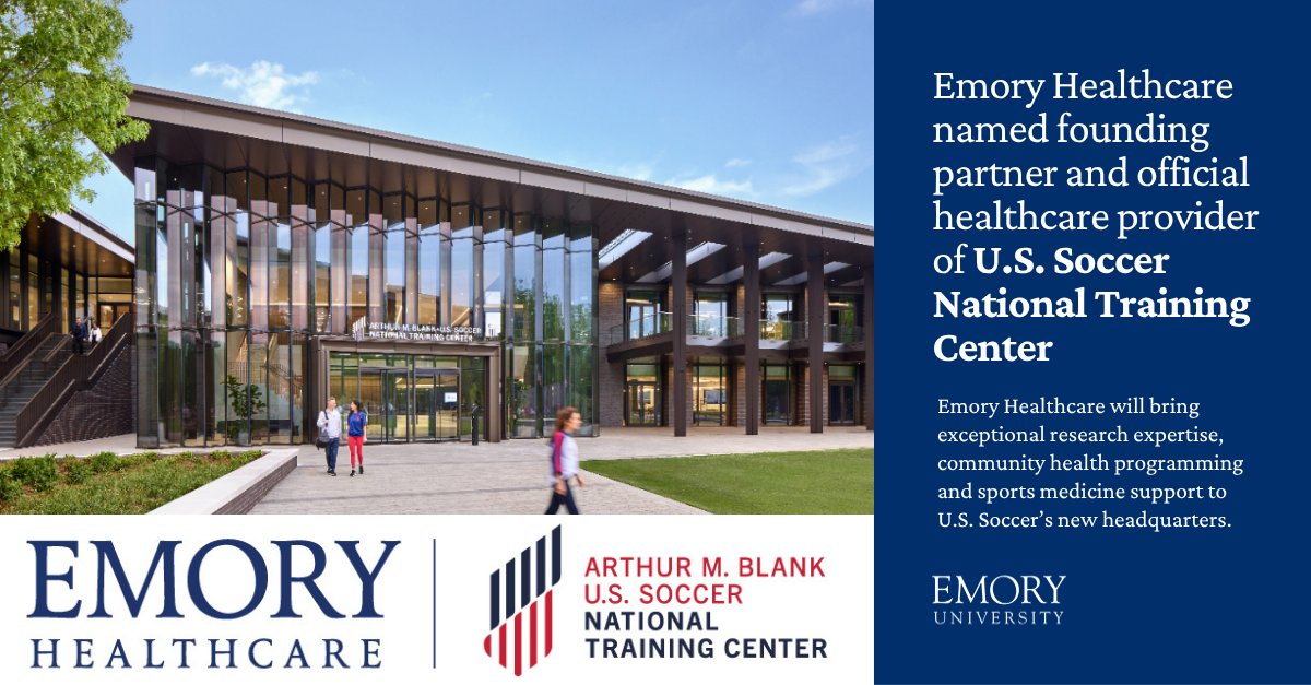 EmoryUniversity's tweet photo. Emory Healthcare has been named a founding partner and the official healthcare provider of the U.S. Soccer National Training Center. ⚽ 🥅
🔗 Emory Healthcare andU.S. Soccer National Training Center: https://t.co/1Vh1Qm2Vtf
#Emory #EmoryUniversity #EmoryHealthcare #USSoccer https://t.co/feARcLt9NJ