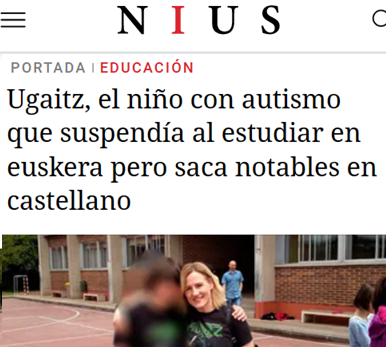 CCivicaCatalana's tweet photo. A este niño autista le obligaban a aprender en un idioma complicado como el euskera. Suspendía todas las materias, lo dieron por perdido.

Su madre se hartó y lo matriculó en Burgos para poder estudiar en español, en su lengua. Pasó a sacar notables.

Vergonzoso gobierno vasco. https://t.co/eErYjoCEdh