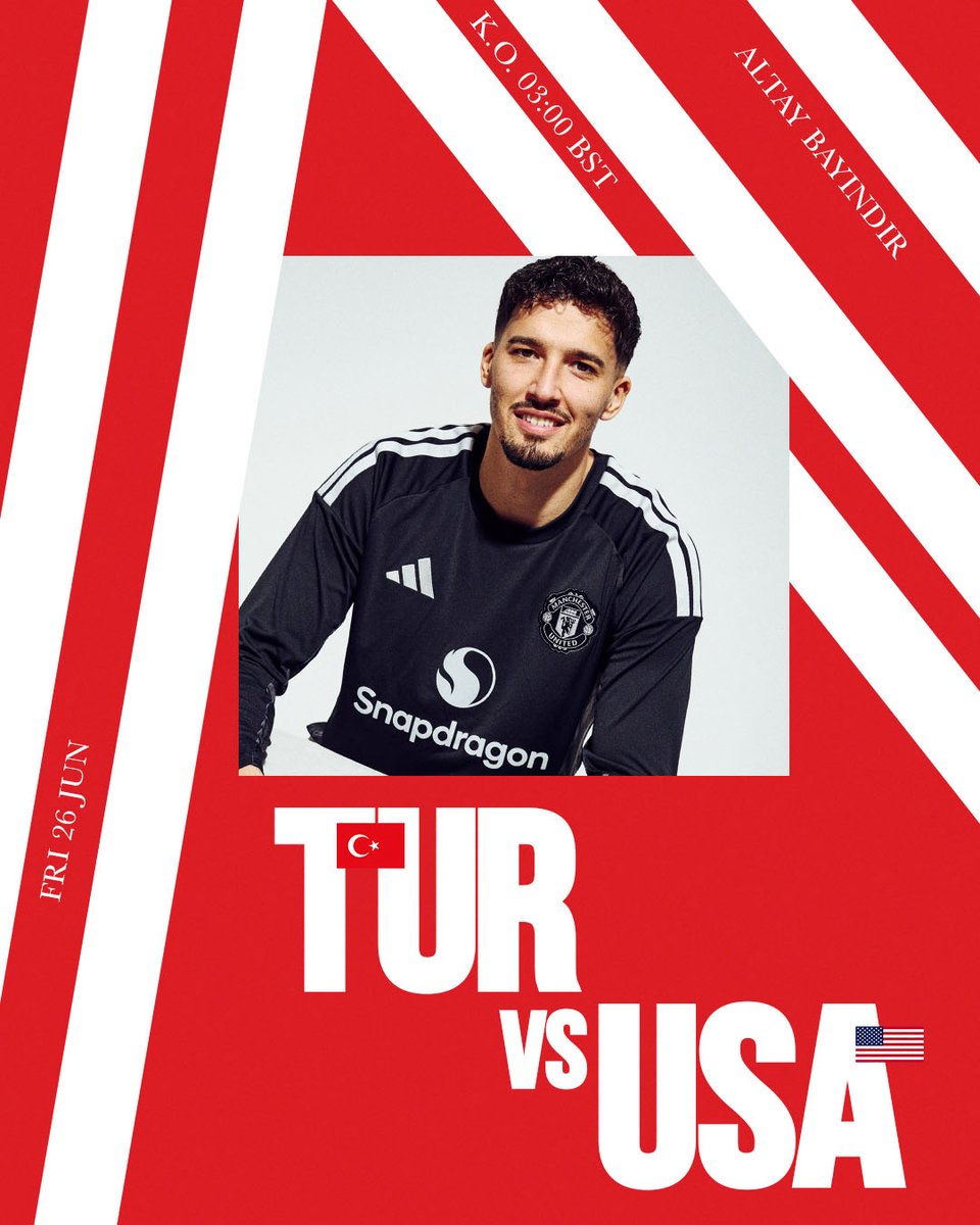ManUtd's tweet photo. Best of luck to Altay and Turkey who face one of the #FIFAWorldCup hosts 💪 https://t.co/PP5Co3MjJa