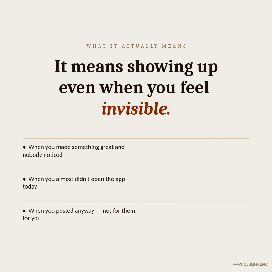 umer_s_ali's tweet photo. A lot of creators look for growth in the wrong places.

Posting daily feels like discipline, but it doesn't build a community. 

Burnout isn't a strategy. 1 intentional post > 30 made from fear. https://t.co/lcuMnEV74C