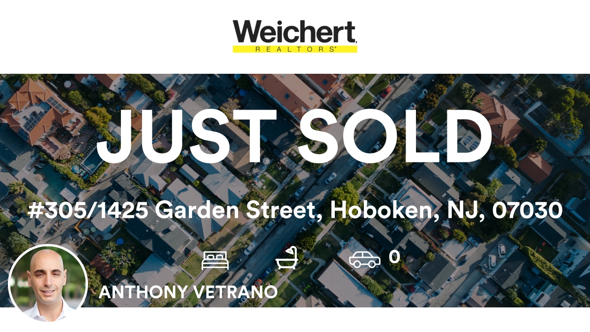 AnthonyJVetrano's tweet photo. 📍 #305/1425 Garden Street, Hoboken, NJ, 07030

My latest sale on RateMyAgent.
NJ 2076762
https://t.co/Q51HQdqsZx

...
#ratemyagent #realestate https://t.co/13wOQc8vxF