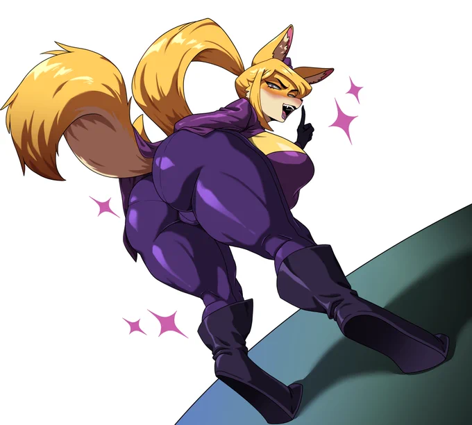 Fox Miss information I thought a fox form would really suit her! So, I decided to draw it-haha! If she were to become a furry, she'd grow massive and exude an aura of intimidation. I'd gladly follow her-haha! Thanks for watching!