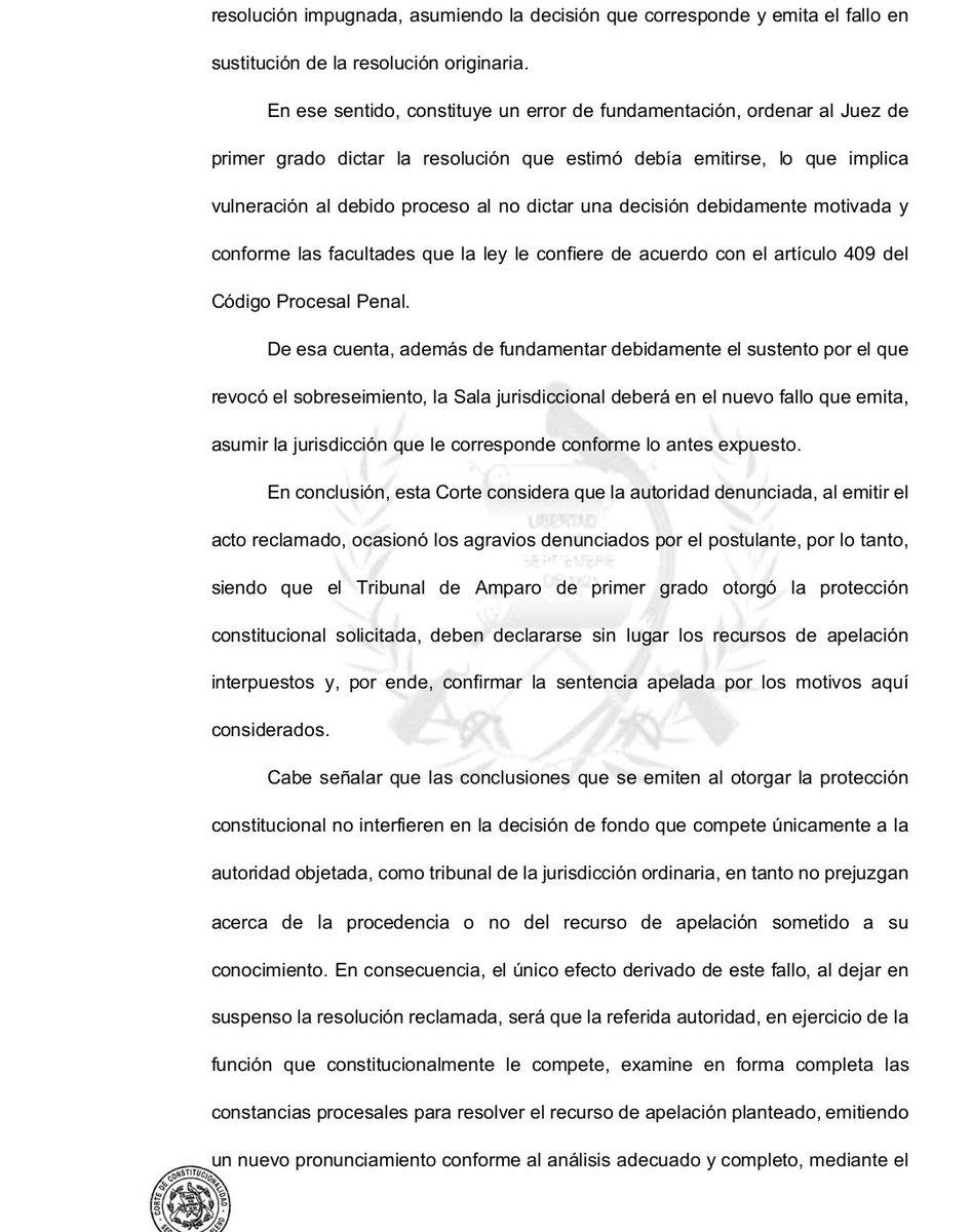 EmisorasUnidas's tweet photo. #AHORA La Corte de Constitucionalidad (CC) resolvió sin lugar recursos de apelación interpuestos por el Estado de Guatemala por medio de la PGN como tercero interesado y el MP y confirma sentencia que beneficia al exministro de Comunicaciones Alejandro Sinibaldi y con la resolución se avala el cierre de la investigación en el caso denominado Odebrecht. Vía Winston Cano