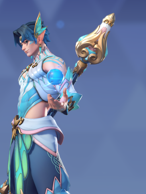 luurona's tweet photo. why does wuyangs staff in this skin lowkey look like a #Penis https://t.co/v4KWhSZvpz