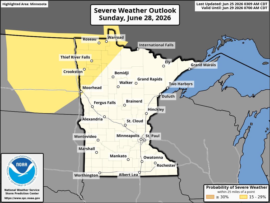 SPC has highlighted 2 areas of severe weather for Sunday Into Money ...