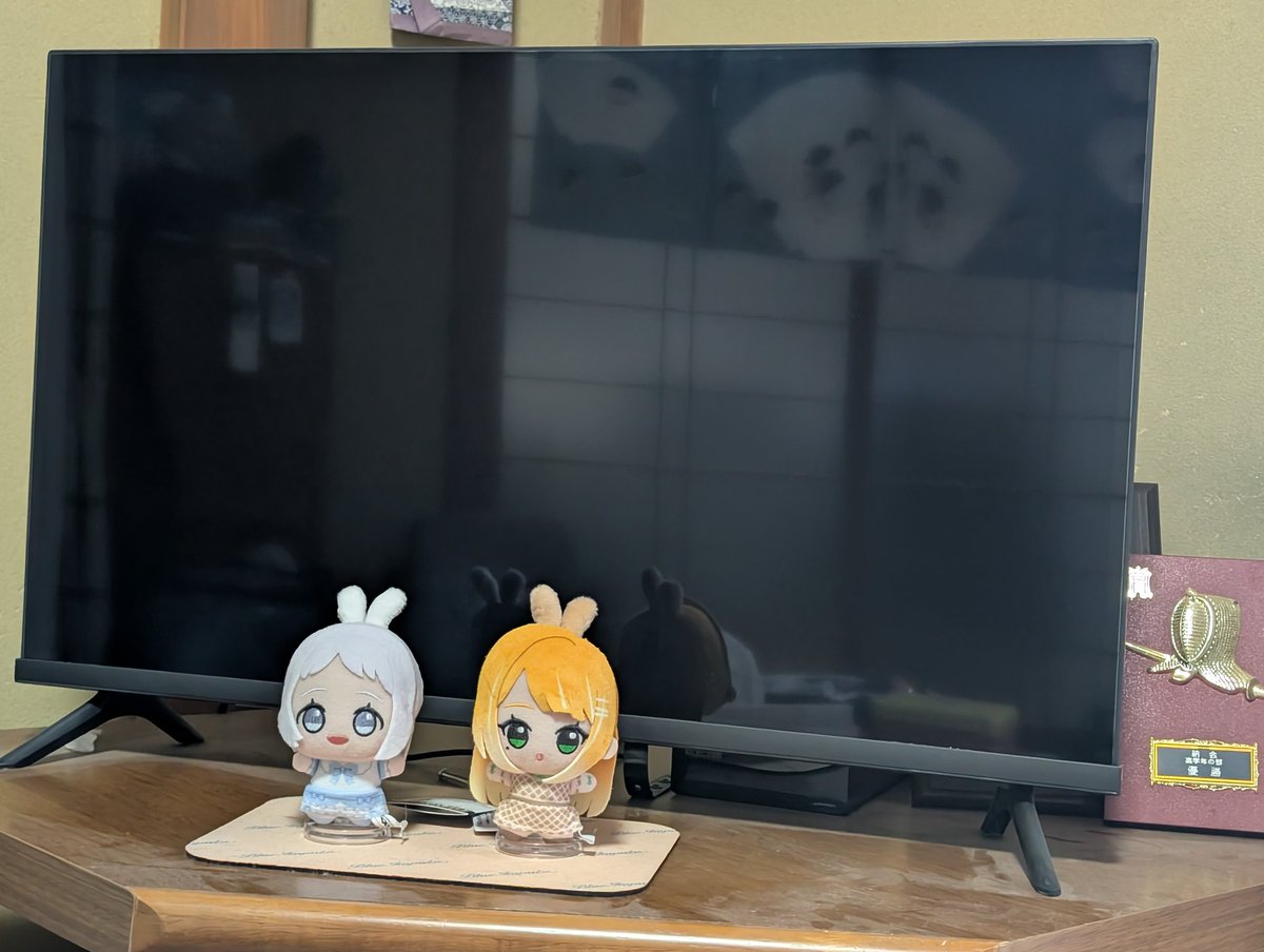10__shy's tweet photo. りーすみぬいちゃんたちがテレビの前にいますね。なにか見たい番組でもあるのでしょうか☺️ https://t.co/AahIPEvCWR